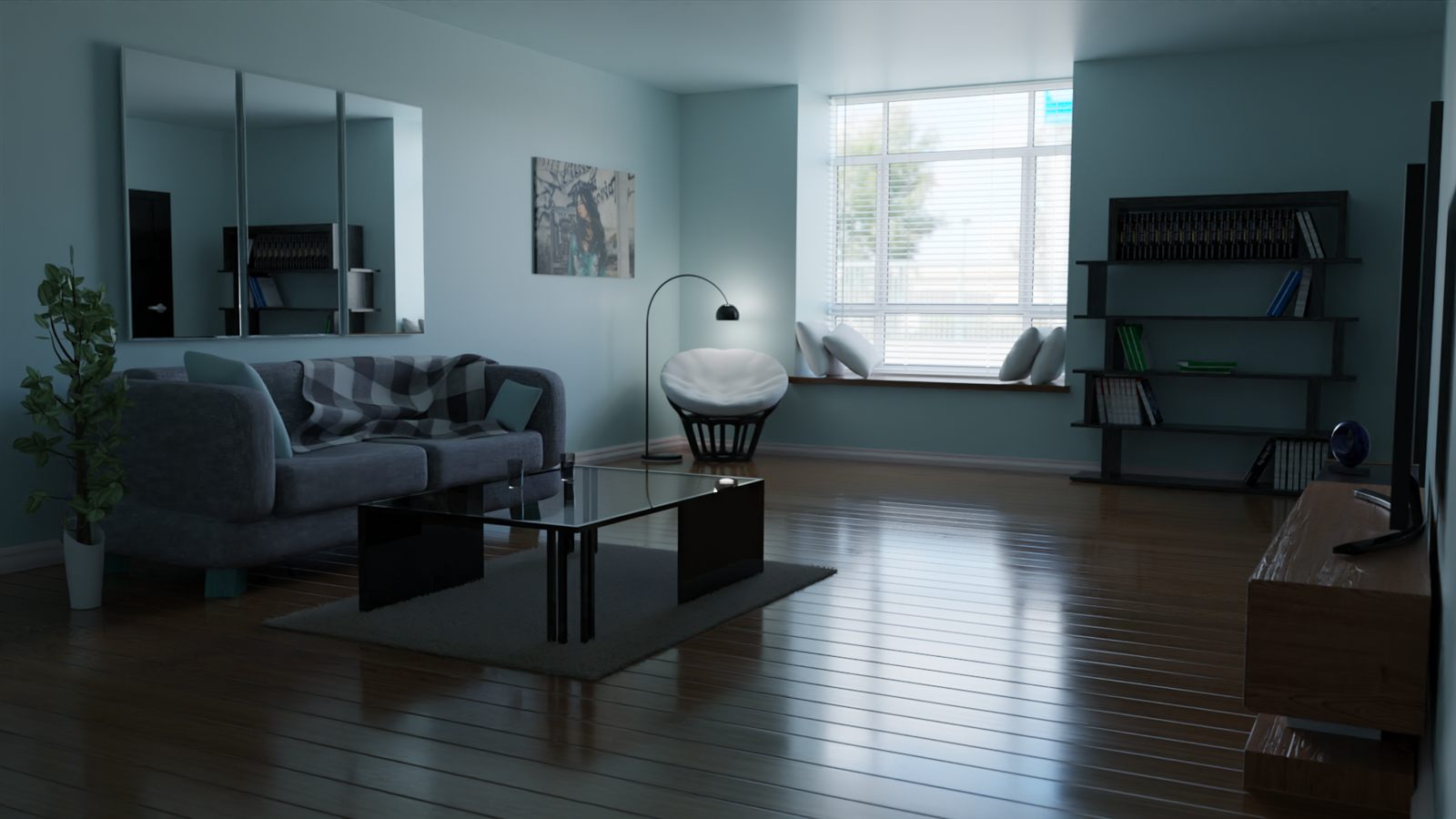 Interior living room visualization — Blender
