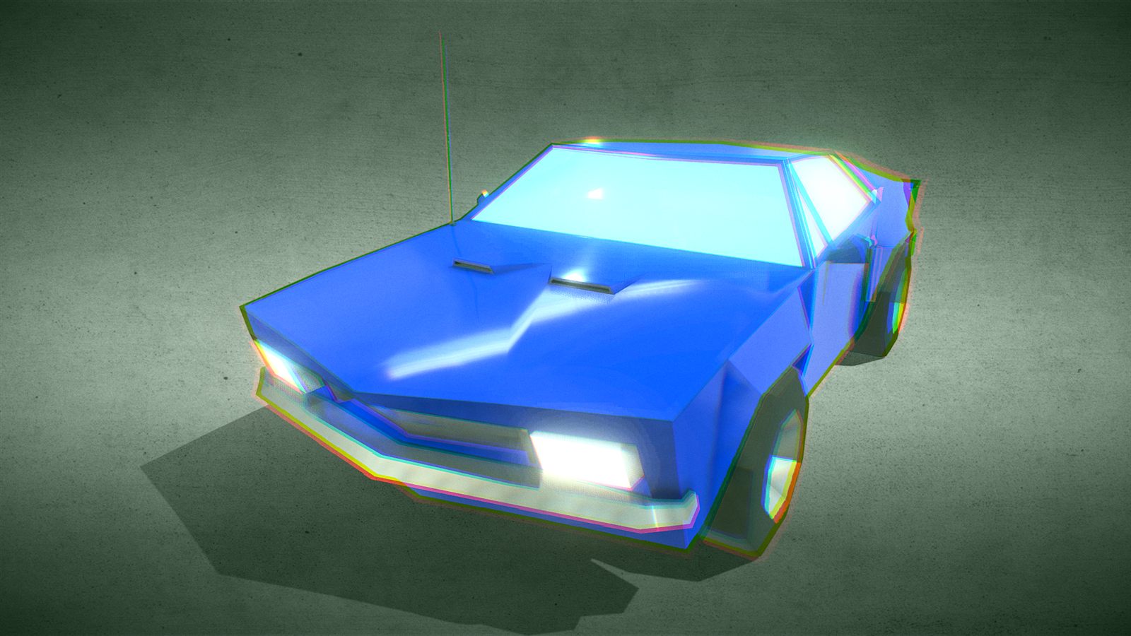 Stylized low-poly muscle car